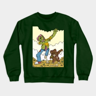 Dabbing dog and zombie - Halloween Gift Crewneck Sweatshirt